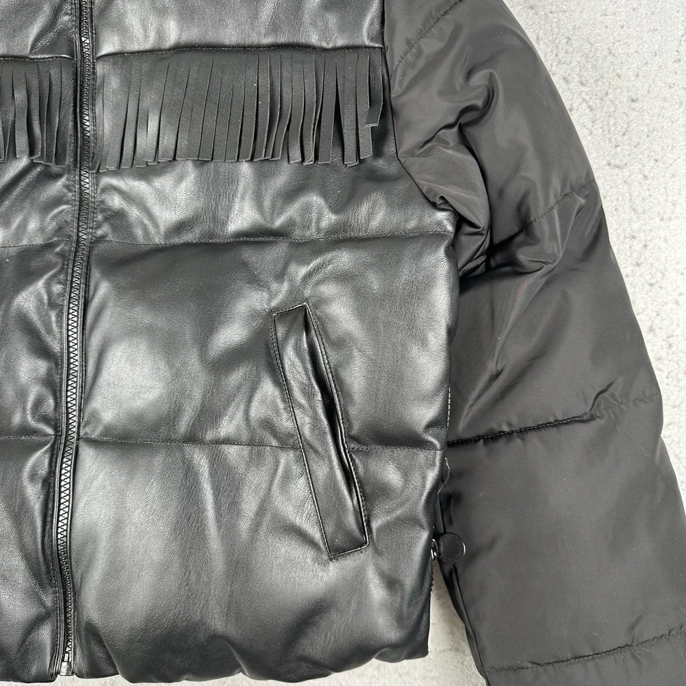 Stella McCartney Quilted Puffer Jacket Kids 12 Years Black Fringe‎ Insulated